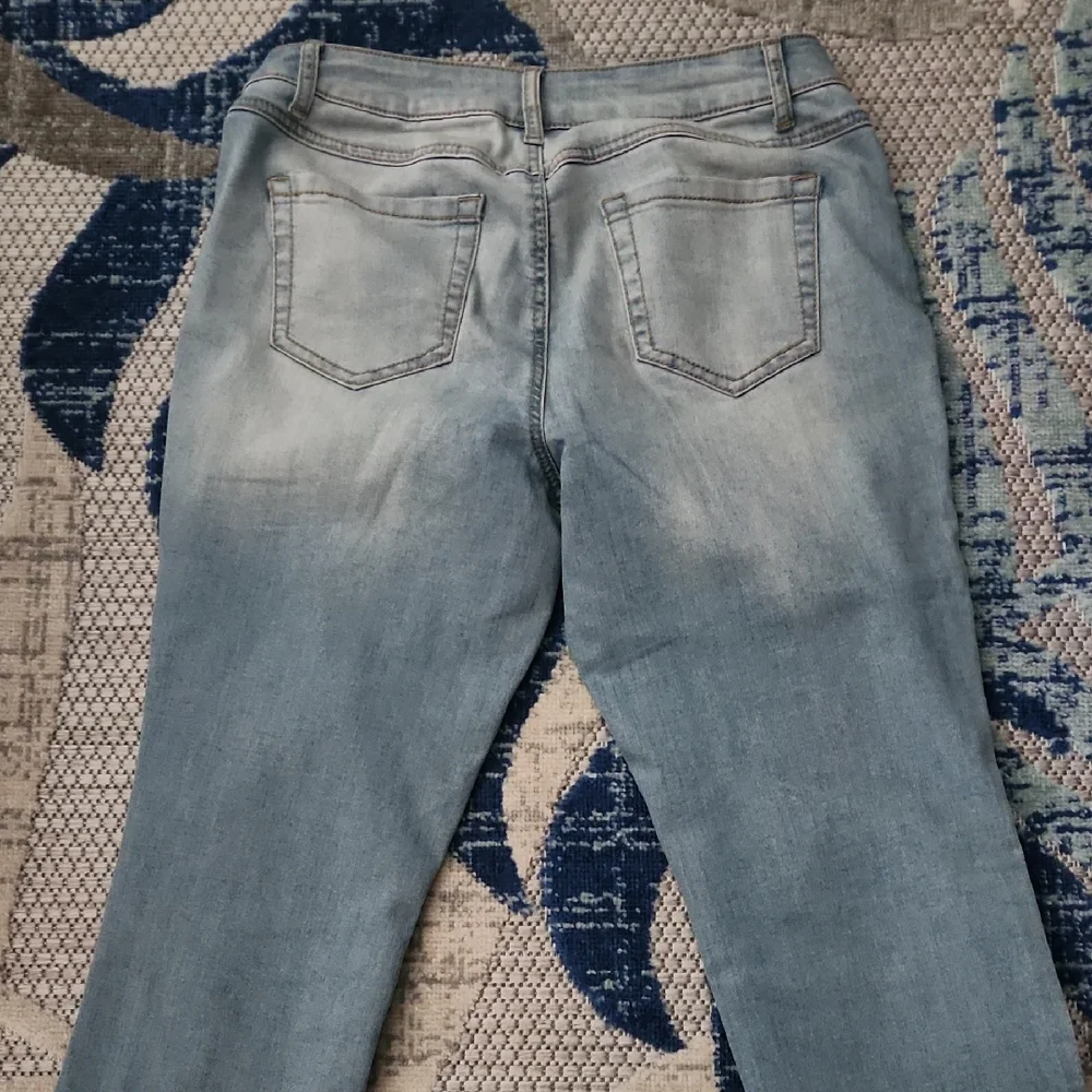 Casual Light Blue Distressed Boyfriend Jeans - Picture 5 of 7